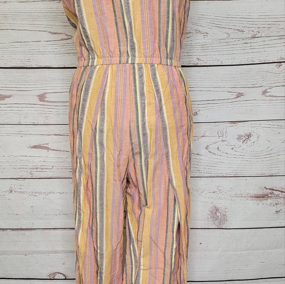 Drew striped tube top jumpsuit with leg slits - Picture 3 of 15